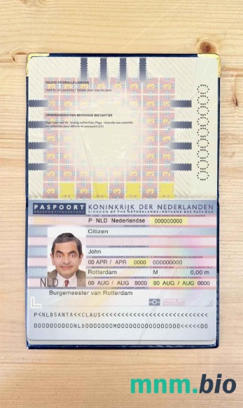 Holandia paszport (2006-2016) wygląd zdjęcia pliki PSD, skan i fotografowany obraz